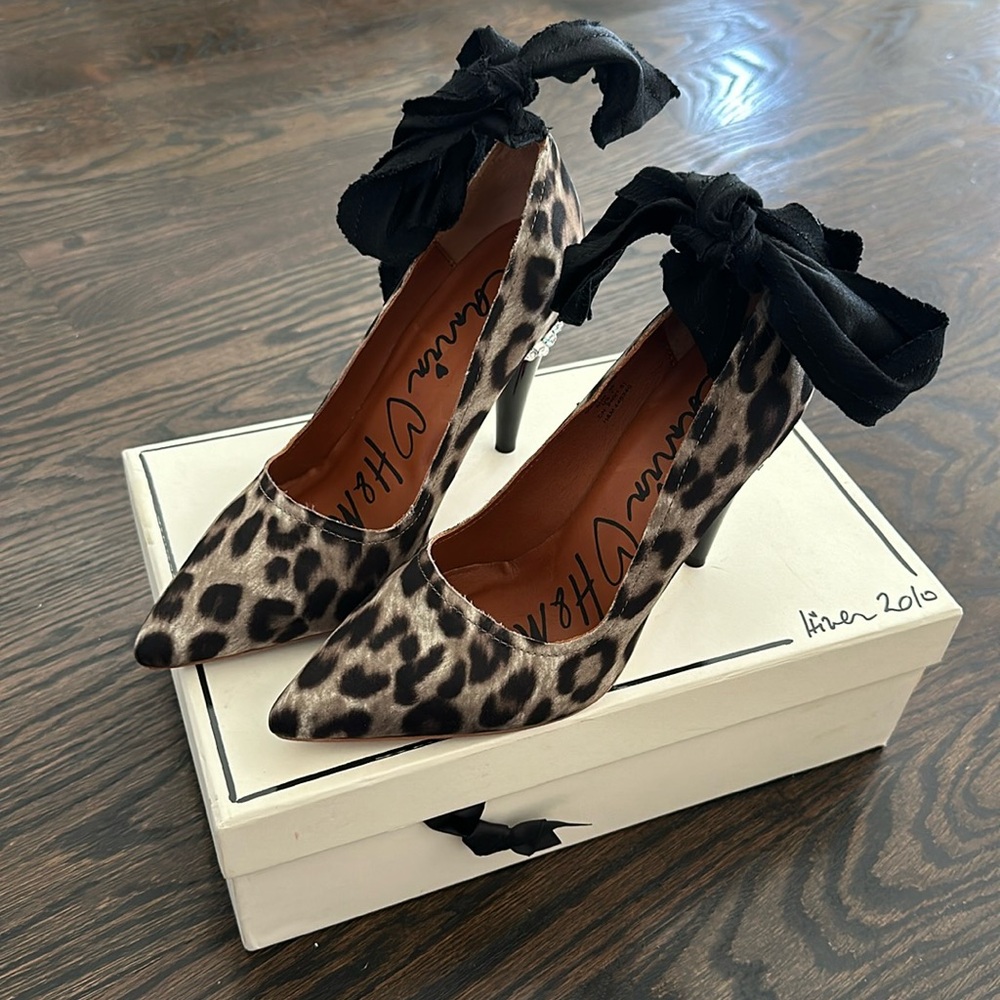 Brand new never worn collectible Lanvin x H&M leopard heels